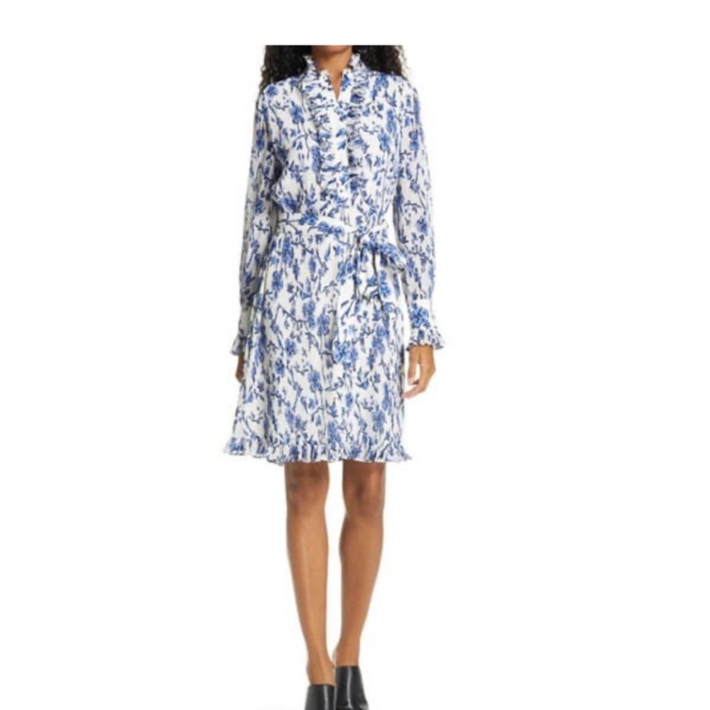 Tory Burch Deneuve Blue and White Shirt Dress